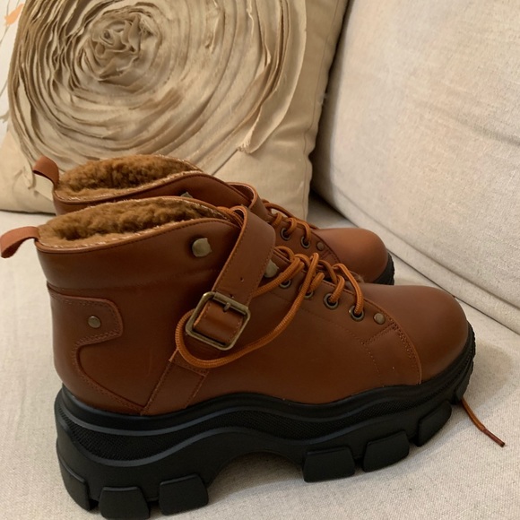 Jeffrey Campbell Accel Chunky Boots Faux Fur 8 - Picture 6 of 12